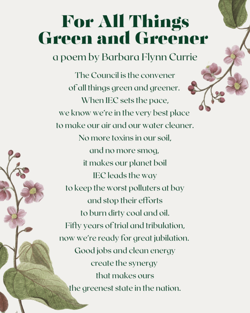 For All Things Green and Greener, a poem by Barbara Flynn Currie