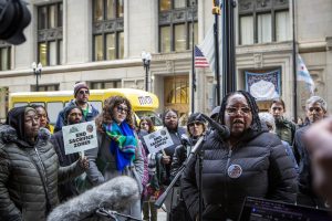 speakers at an EJ rally in Chicago