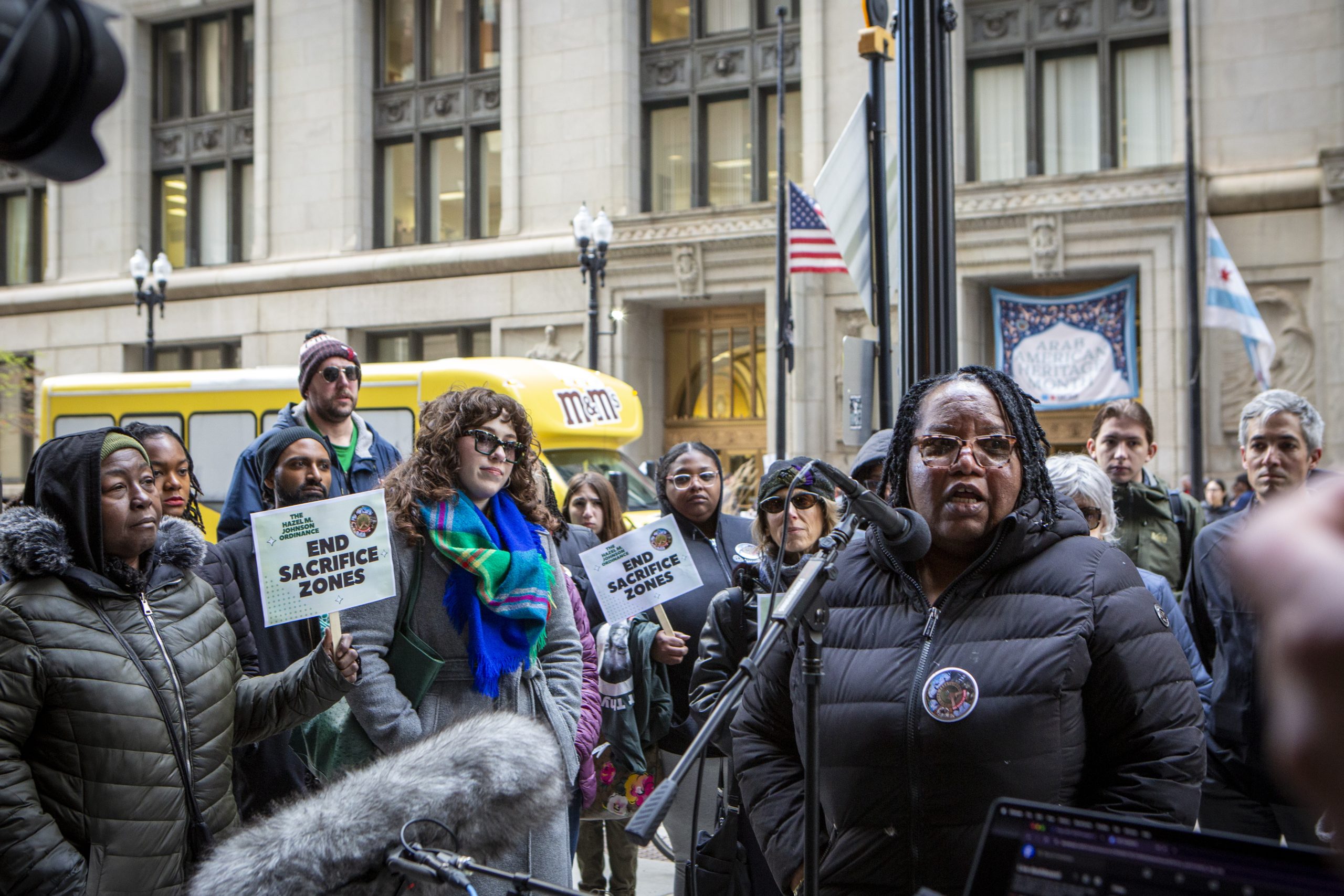 speakers at an EJ rally in Chicago