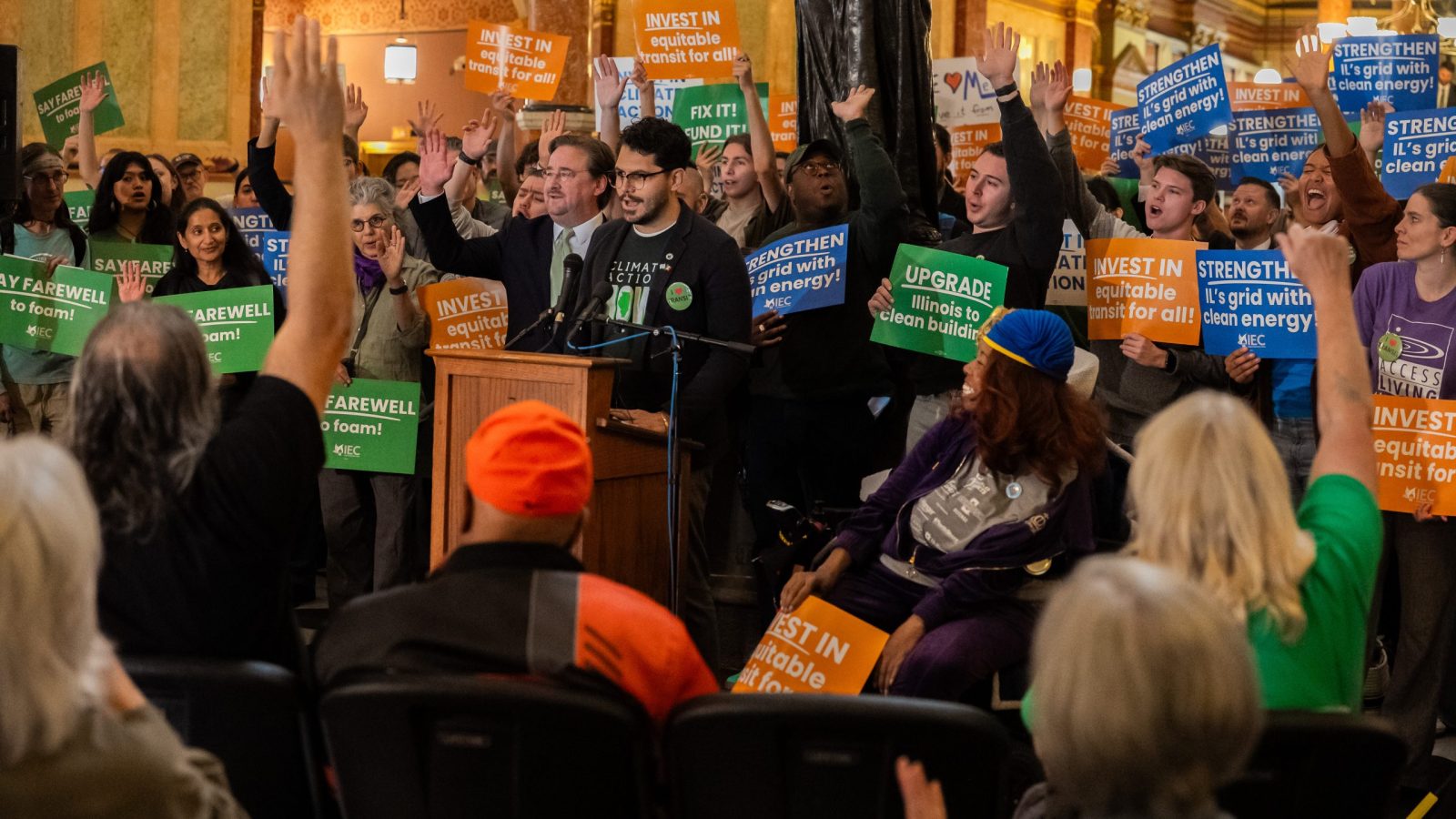 DDN04438 Advocates in Springfield rally for clean energy and transit investments