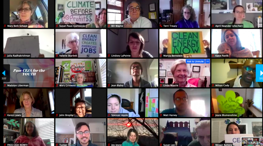 Virtual Clean Energy Lobby Day rally-- over 300 Illinoisans on the line!